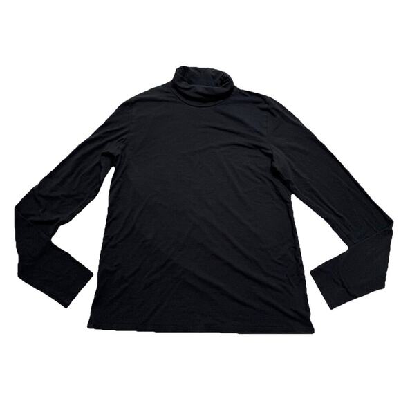 EILEEN FISHER Shirt Top Stretch Rayon Turtleneck Long Sleeve Black Size XS - Picture 1 of 11